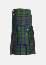 Utility_Gary_Garry_Personal_Tartan_4189_kilt_left_image_with_pleated_design_and_adjustable_buckles_for_men
