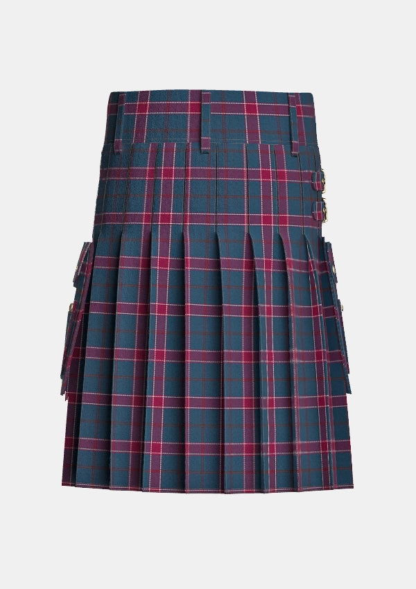 Utility_Gavin_Tartan_4960_kilt_back_image_with_pleated_design_and_adjustable_buckles_for_men