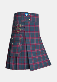 Utility_Gavin_Tartan_4960_kilt_side_image_with_pleated_design_and_adjustable_buckles_for_men