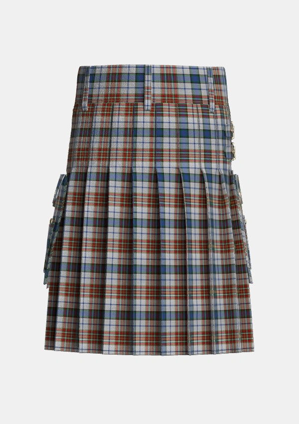 Utility_Gayre_Arisaidh_Tartan_176_kilt_back_image_with_pleated_design_and_adjustable_buckles_for_men