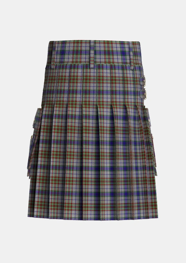 Utility_Gayre_Hunting_Tartan_165_kilt_back_image_with_pleated_design_and_adjustable_buckles_for_men