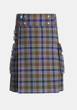 Utility_Gayre_Hunting_Tartan_165_kilt_front_image_with_pleated_design_and_adjustable_buckles_for_men