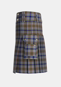 Utility_Gayre_Hunting_Tartan_165_kilt_left_image_with_pleated_design_and_adjustable_buckles_for_men
