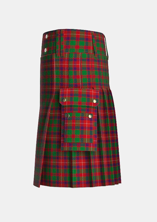 Utility_Geddes_tartan_4969_kilt_left_image_with_pleated_design_and_adjustable_buckles_for_men