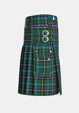 Utility_Gemmell_Tartan_4125_kilt_right_image_with_pleated_design_and_adjustable_buckles_for_men