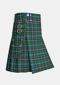 Utility_Gemmell_Tartan_4125_kilt_side_image_with_pleated_design_and_adjustable_buckles_for_men