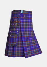 Utility_Gemmell_of_Dumfries_Galloway_Tartan_3898_kilt_side_image_with_pleated_design_and_adjustable_buckles_for_men