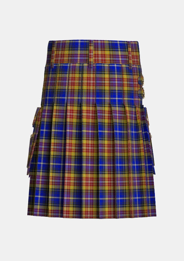 Utility_German_Tartan_3190_kilt_back_image_with_pleated_design_and_adjustable_buckles_for_men