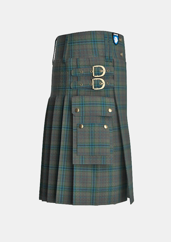 Utility_Giants_Causeway_Tartan_10430_kilt_right_image_with_pleated_design_and_adjustable_buckles_for_men
