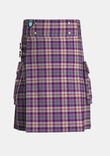 Utility_Gigha_Lilac_Tartan_7582_kilt_front_image_with_pleated_design_and_adjustable_buckles_for_men