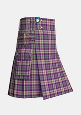 Utility_Gigha_Lilac_Tartan_7582_kilt_side_image_with_pleated_design_and_adjustable_buckles_for_men