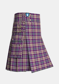 Utility_Gigha_Lilac_Tartan_7582_kilt_side_image_with_pleated_design_and_adjustable_buckles_for_men