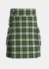 Utility_Gillies_Dress_Green_Tartan_638_kilt_front_image_with_pleated_design_and_adjustable_buckles_for_men