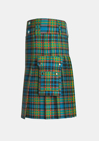Utility_Gillies_tartan_324_kilt_left_image_with_pleated_design_and_adjustable_buckles_for_men