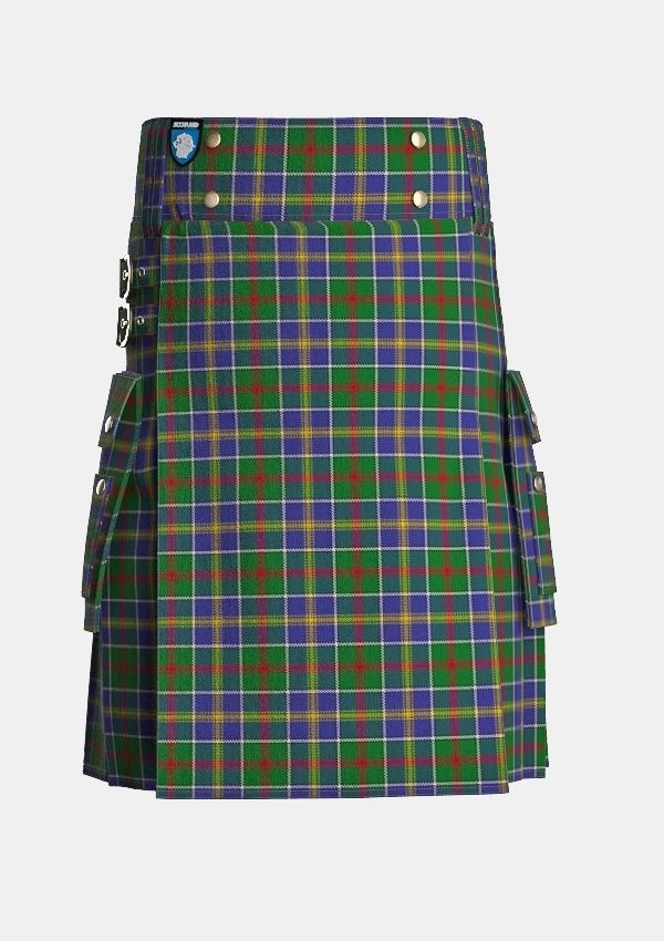 Utility_Glasgow_City_of_Culture_Tartan_4994_kilt_front_image_with_pleated_design_and_adjustable_buckles_for_men