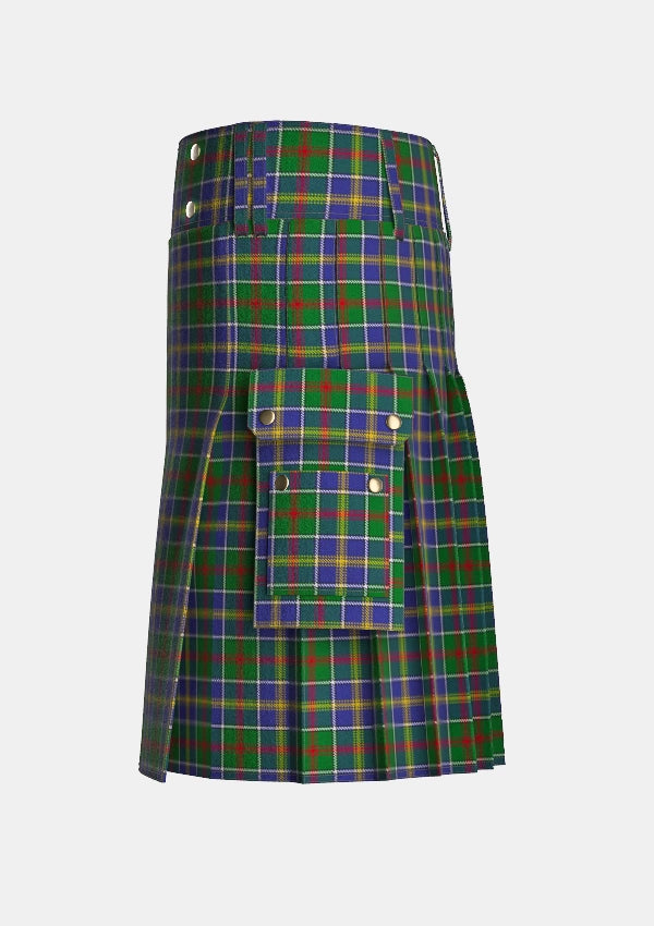 Utility_Glasgow_City_of_Culture_Tartan_4994_kilt_left_image_with_pleated_design_and_adjustable_buckles_for_men