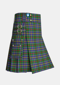 Utility_Glasgow_City_of_Culture_Tartan_4994_kilt_side_image_with_pleated_design_and_adjustable_buckles_for_men