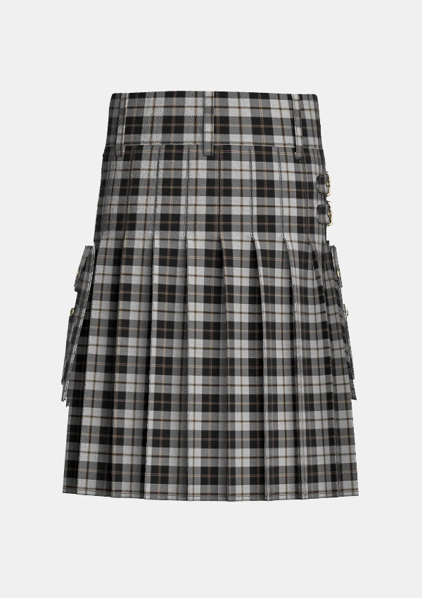 Utility_Gleneagles_Tartan_5030_kilt_back_image_with_pleated_design_and_adjustable_buckles_for_men