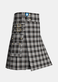 Utility_Gleneagles_Tartan_5030_kilt_side_image_with_pleated_design_and_adjustable_buckles_for_men