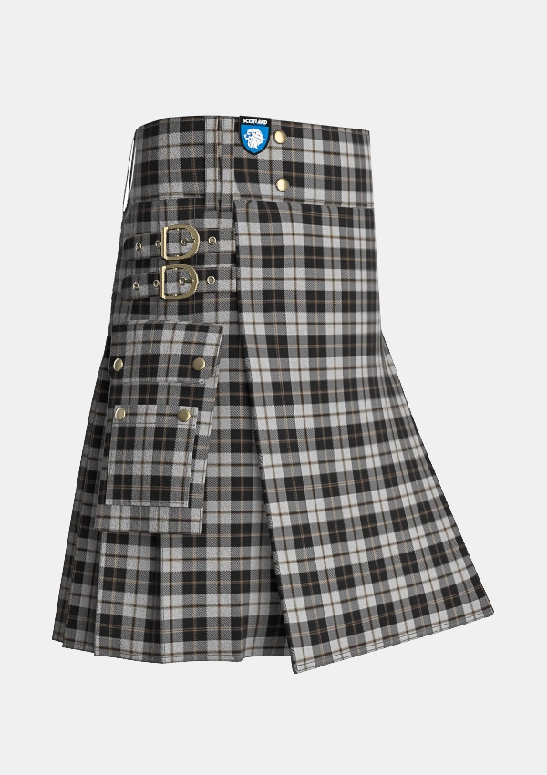 Utility_Gleneagles_Tartan_5030_kilt_side_image_with_pleated_design_and_adjustable_buckles_for_men