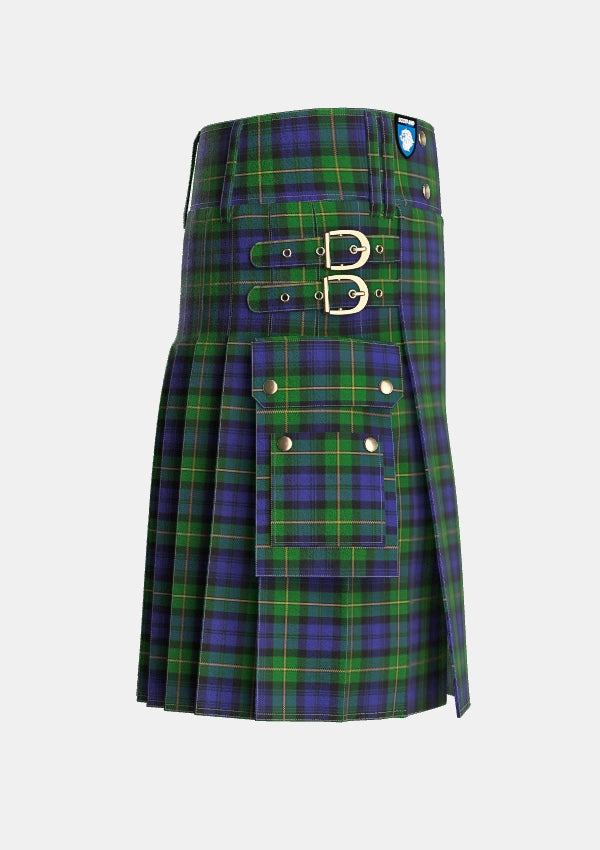 Utility_Gordon_2_Tartan_223_kilt_right_image_with_pleated_design_and_adjustable_buckles_for_men