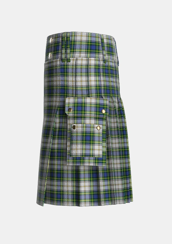 Utility_Gordon_Dress_4_Tartan_347_kilt_left_image_with_pleated_design_and_adjustable_buckles_for_men