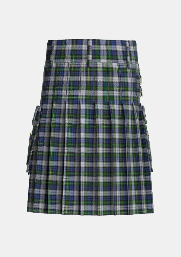 Utility_Gordon_Dress_Original_Tartan_1782_kilt_back_image_with_pleated_design_and_adjustable_buckles_for_men