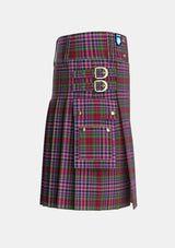 Utility_Gordon_Red_Tartan_652_kilt_right_image_with_pleated_design_and_adjustable_buckles_for_men