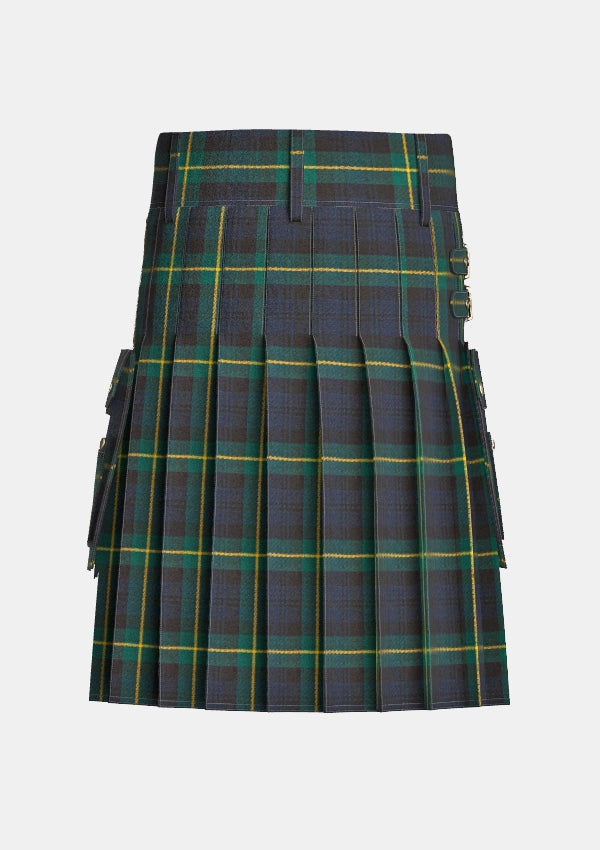 Utility_Gordon_Tartan_kilt_back_image_with_pleated_design_and_adjustable_buckles_for_men