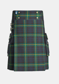 Utility_Gordon_Tartan_kilt_front_image_with_pleated_design_and_adjustable_buckles_for_men