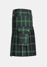 Utility_Gordon_Tartan_kilt_left_image_with_pleated_design_and_adjustable_buckles_for_men