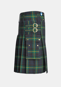 Utility_Gordon_Tartan_kilt_right_image_with_pleated_design_and_adjustable_buckles_for_men