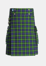 Utility_Gordon_of_Esselmont_Tartan_215_kilt_front_image_with_pleated_design_and_adjustable_buckles_for_men