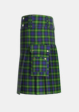 Utility_Gordon_of_Esselmont_Tartan_215_kilt_left_image_with_pleated_design_and_adjustable_buckles_for_men