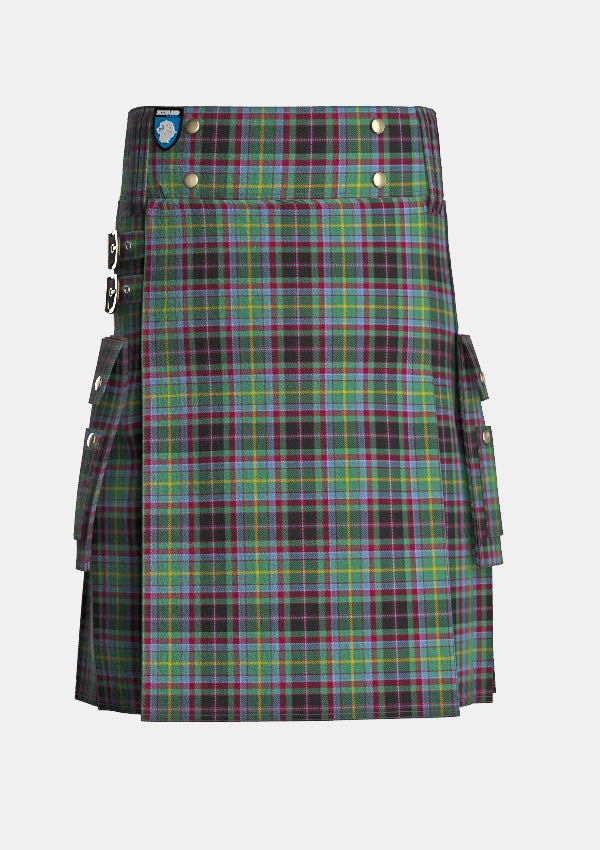 Utility_Gordonstoun_Tartan_362_kilt_front_image_with_pleated_design_and_adjustable_buckles_for_men