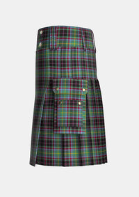 Utility_Gordonstoun_Tartan_362_kilt_left_image_with_pleated_design_and_adjustable_buckles_for_men