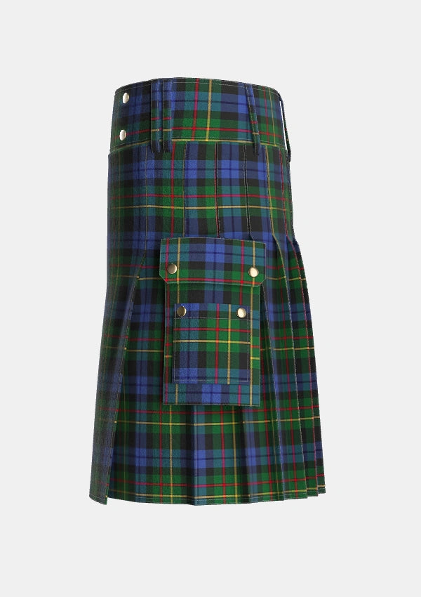 Utility_Gow_Hunting_2_Tartan_1893_kilt_left_image_with_pleated_design_and_adjustable_buckles_for_men