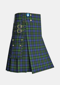 Utility_Gow_Hunting_Tartan_1588_kilt_side_image_with_pleated_design_and_adjustable_buckles_for_men