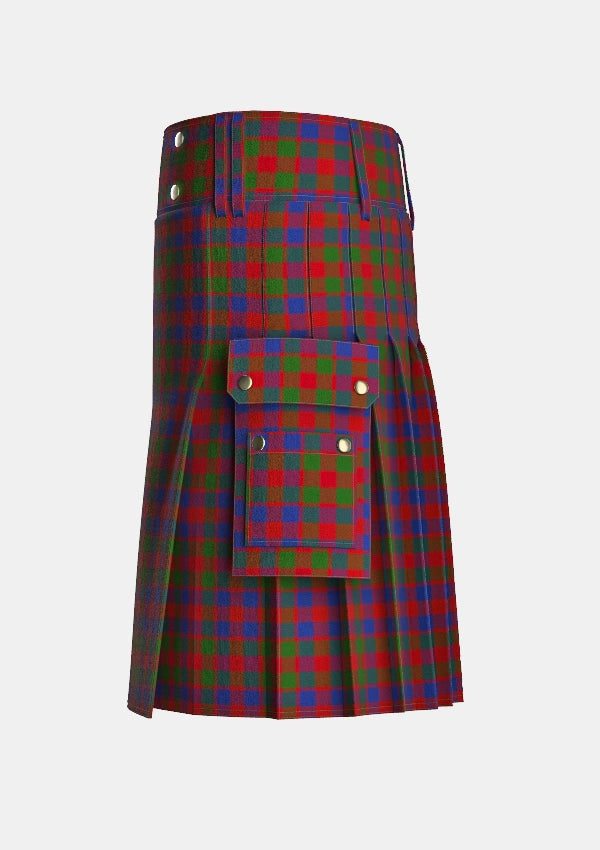Utility_Gow_Tartan_5916_kilt_left_image_with_pleated_design_and_adjustable_buckles_for_men
