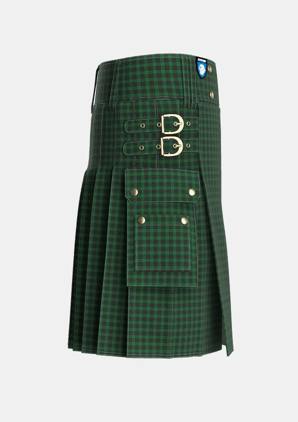 Utility_Graham_2_Tartan_786_kilt_right_image_with_pleated_design_and_adjustable_buckles_for_men