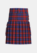 Utility_Graham_of_Menteith_Red_Tartan_1053_kilt_back_image_with_pleated_design_and_adjustable_buckles_for_men