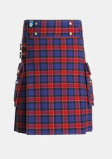 Utility_Graham_of_Menteith_Red_Tartan_1053_kilt_front_image_with_pleated_design_and_adjustable_buckles_for_men