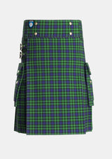 Utility_Graham_of_Montrose_2_Tartan_1044_kilt_front_image_with_pleated_design_and_adjustable_buckles_for_men