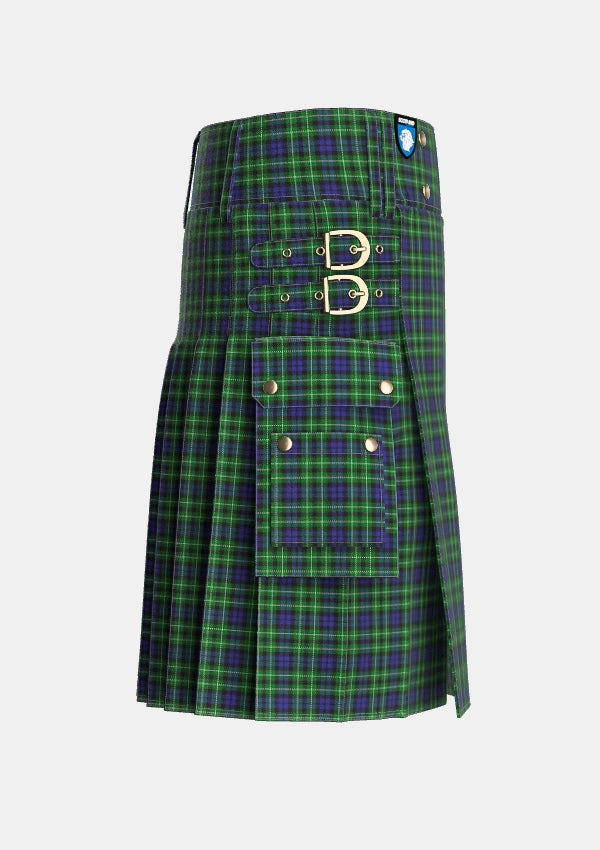 Utility_Graham_of_Montrose_2_Tartan_1044_kilt_right_image_with_pleated_design_and_adjustable_buckles_for_men