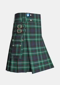 Utility_Graham_of_Montrose_Modern_Tartan_kilt_side_image_with_pleated_design_and_adjustable_buckles_for_men