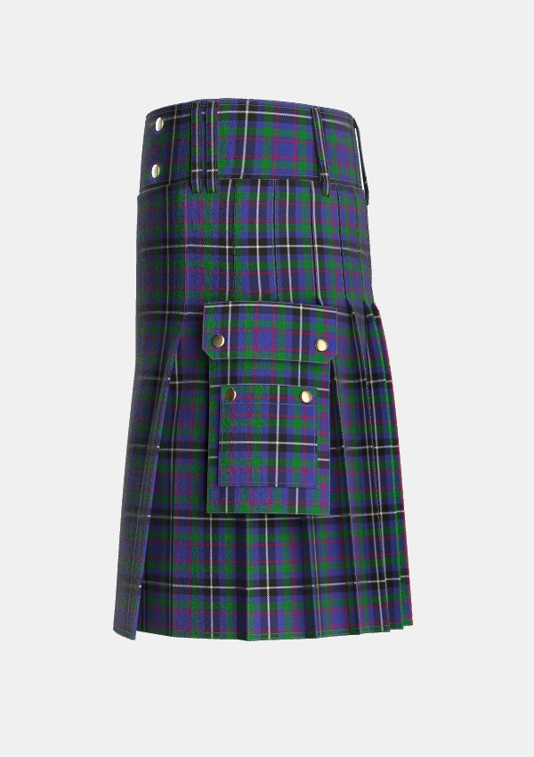 Utility_Grainger_Tartan_6603_kilt_left_image_with_pleated_design_and_adjustable_buckles_for_men