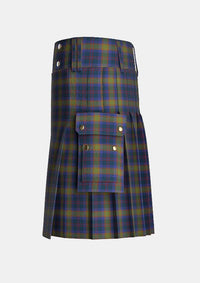 Utility_Grampian_Tartan_2151_kilt_left_image_with_pleated_design_and_adjustable_buckles_for_men