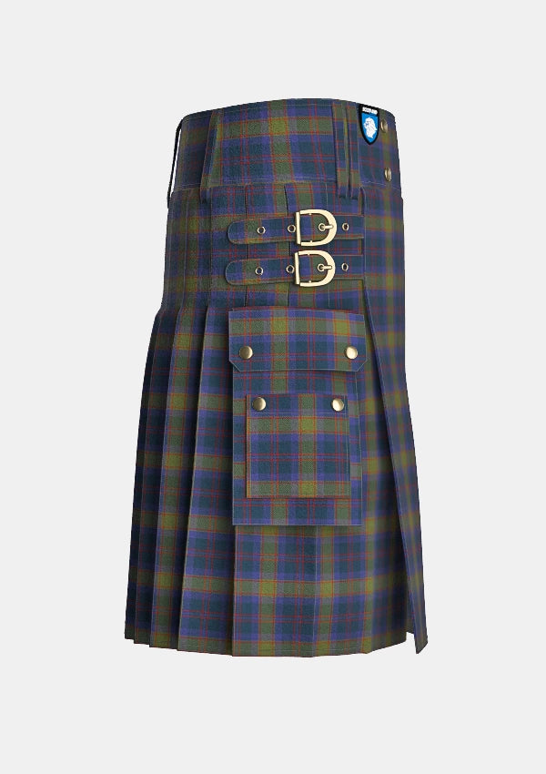 Utility_Grampian_Tartan_2151_kilt_right_image_with_pleated_design_and_adjustable_buckles_for_men