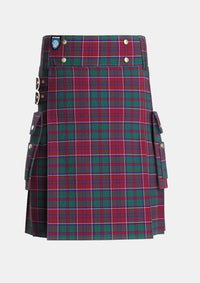 Utility_Grant_of_Glenmoriston_Tartan_2887_kilt_front_image_with_pleated_design_and_adjustable_buckles_for_men
