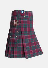 Utility_Grant_of_Glenmoriston_Tartan_2887_kilt_side_image_with_pleated_design_and_adjustable_buckles_for_men